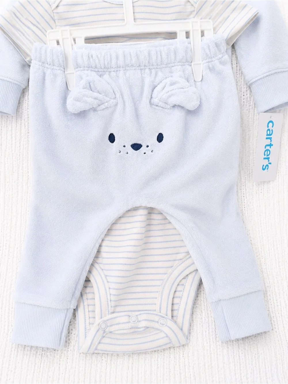 NWT Carter’s 3-Piece Baby Boy Outfit Set 6M Blue Bear Hoodie & Pants